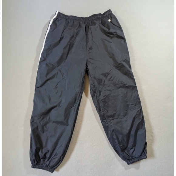 Champion Jogger Track Pants Large Blue Fleece Lined Ankle Zip Drawstring Swishy - Picture 1 of 11